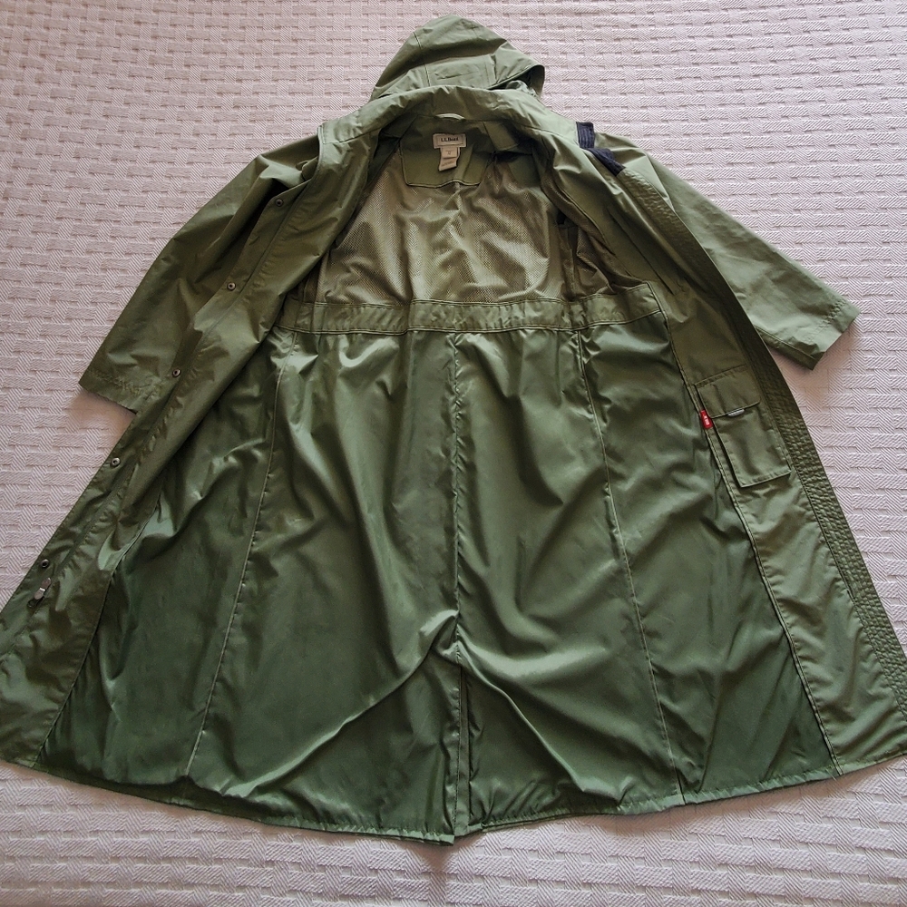 Vintage L.L.BEAN Classic Duster Rain Trench Coat **Detachable Hood - Picture 12 of 16